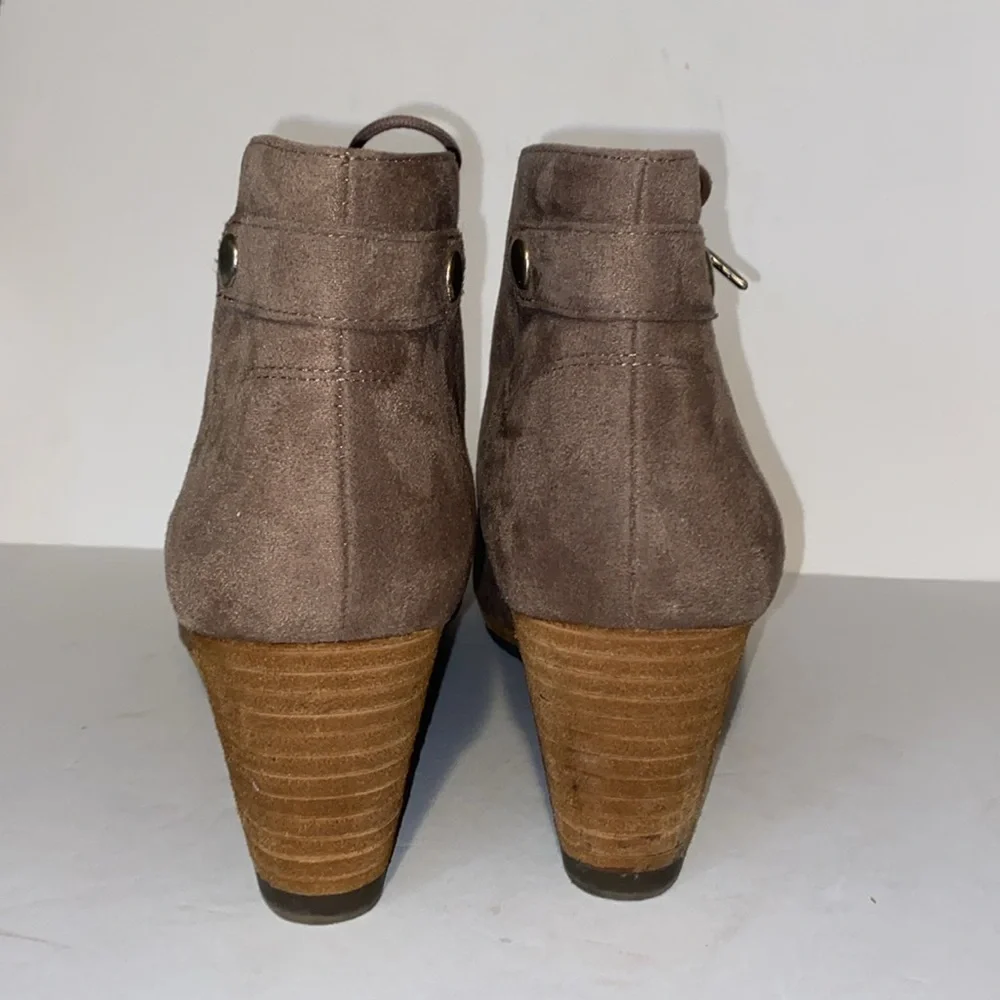 Dr. Scholl's Dynasty Tan Faux Suede Wedge Bootie -